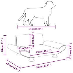 vidaXL Lit pour chien noir 70x45x28 cm tissu pas cher