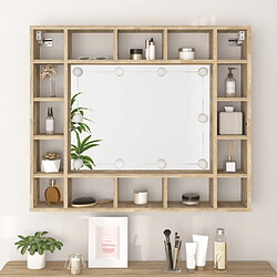 Acheter vidaXL Armoire de miroir avec LED Chêne sonoma 91x15x76,5 cm