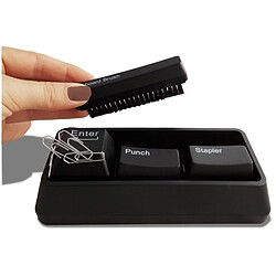 Acheter Totalcadeau Kit accessoires bureau clavier : brossette, perforatrice, agrafeuse noir