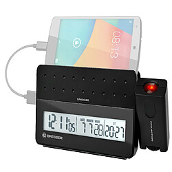Réveil digital radio piloté avec projecteur et port USB pour smartphone - Bresser