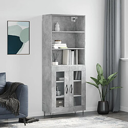 Maison Chic Buffet,Meuble de Rangement,commode pour salon,Cuisine Gris béton 69,5x34x180 cm Bois d'ingénierie -MN54479