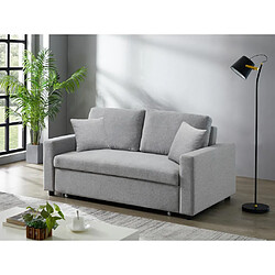 Vente-Unique Canapé 3 places convertible en tissu INIZOR - Gris clair