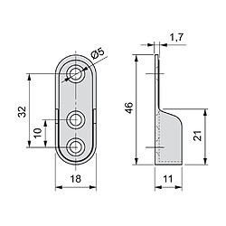 Lot de 10 supports EMUCA pour barre de penderie armoire en acier finition nickelé - 7062907