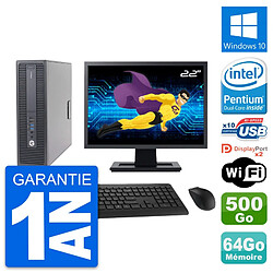 PC HP 600 G2 SFF Ecran 22" G4400 RAM 64Go Disque Dur 500Go Windows 10 Wifi · Occasion 