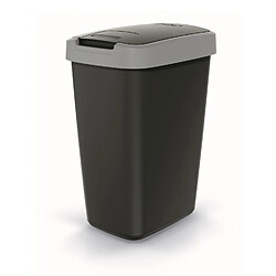 Corbeille à déchets KEDEN COMPACTA Q 12 litres poubelle NSAB12-429U - noir avec cadre gris