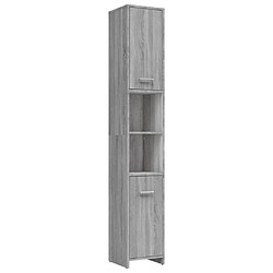 Maison Chic Armoire de bain,Meuble de rangement de salle de bain,Meuble haut Sonoma gris 30x30x183,5 cm Bois d'ingénierie -GKD984404