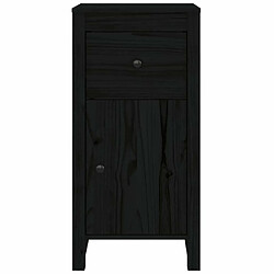 Maison Chic Buffet,Meuble de Rangement,commode pour salon,Cuisine Noir 40x35x80 cm Bois massif de pin -MN65065 pas cher