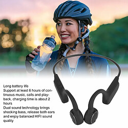 Avis Universal Casque à conduction osseuse Bluetooth5.0 IP56 étanche à la poussière écouteurs de sport sans fil avec micro intégré pour la randonnée