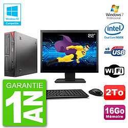 PC Fujitsu Esprimo E520 Ecran 22" G3220 RAM 16Go Disque 2To Graveur DVD Wifi W7 · Occasion 