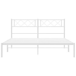 Maison Chic Lit adulte - Cadre de lit métal avec tête de lit pour chambre blanc 120x190 cm -MN34132 pas cher