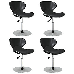 vidaXL Chaises à manger lot de 4 noir similicuir