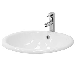 ML-Design Lavabo en céramique salle de bain lavabo á poser forme ovale 49x19,5x40,5 cm