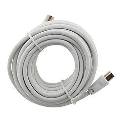 Zenitech - Prolongateurs et rallonges Prolongateur TV 2m mâle/mâle ø9.5mm + 1 adaptateur F/F - Blanc - Zenitech