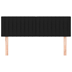 Avis Maison Chic Lot de 2 Têtes de lit design pour chambre - Décoration de lit Noir 72x5x78/88 cm Tissu -MN72044