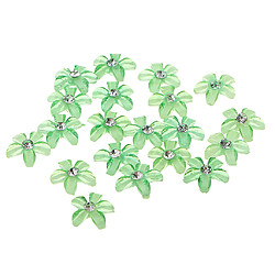 Avis 20 fleurs flatback bouton embellissements strass pour mariage vert