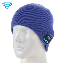 Wewoo Bonnet Connecté bleu pour le garçon et la fille les adultes Chapeau tricoté chaud d'hiver de Bluetooth avec micro 