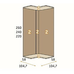 Acheter Inside 75 Dressing ouvert 2 côtés modules intérieurs personnalisable couleur Legend Cosmic hauteur 220 cm