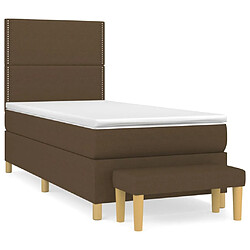 vidaXL Sommier à lattes de lit avec matelas Marron foncé 100x200 cm