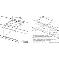 Table de cuisson à induction 90cm 5 feux 11100w flexinduction noir - ex975kxw1e - SIEMENS pas cher