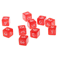 10pcs Dés à Six Faces D6 Jouant D u0026 D RPG Party Games Dés Rouge D6