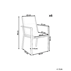 Avis Beliani Lot de 6 chaises Métal Gris BUSSETO