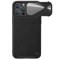 Coque en TPU + PU NILLKIN anti-rayures, magnétique, support de la recharge sans fil avec glissière pour appareil photo pour votre iPhone 14 Pro - noir 