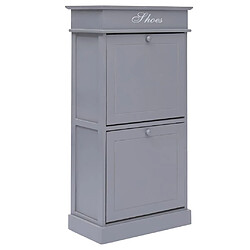 vidaXL Armoire à chaussures Gris 50 x 28 x 98 cm Bois de Paulownia 