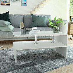 vidaXL Table basse Bois d'ingénierie 90x59x42 cm Blanc