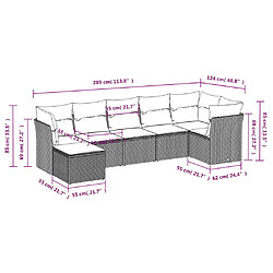 Avis vidaXL Salon de jardin avec coussins 7 pcs marron résine tressée