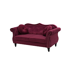 Acheter Beliani Canapé Chesterfield 2 places en velours rouge SKIEN