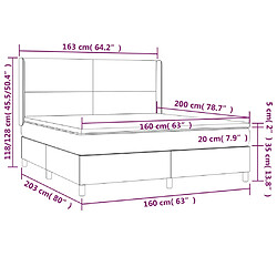 vidaXL Sommier à lattes de lit avec matelas Noir 160x200 cm pas cher