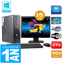 PC Fujitsu Esprimo E500 E85+ SFF Core I5-2400 4Go Disque 2 To Wifi W7 Ecran 22" · Occasion 