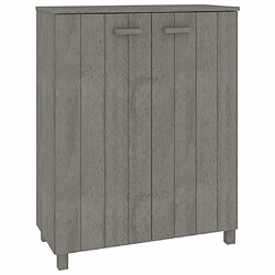 vidaXL Armoire à chaussures HAMAR Gris clair 85x40x108 cm Pin massif