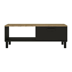 Ensemble Meuble TV+Table basse OXFORD - Style industriel - Mélaminé chene noir - Table Basse: L110xP55xH40 - Meuble Tv: L159xP