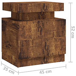 vidaXL Table de chevet chêne fumé 45x35x52 cm Bois d'ingénierie pas cher