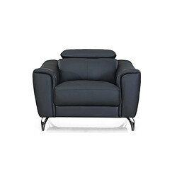 La Maison Du Canapé Fauteuil en cuir KRYS Noir