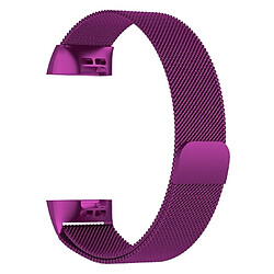 Avis Wewoo Bracelet pour montre connectée Dragonne magnétique en acier inoxydable FITBIT Charge 3Taille Grand217x18mm Violet foncé