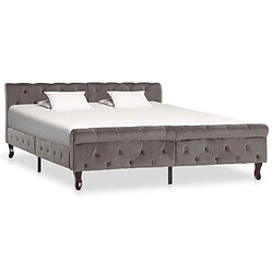 vidaXL Cadre de lit sans matelas gris velours 160x200 cm 