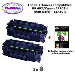 2 Toners génériques Canon EP708H pour imprimante Canon LBP 3300, 3360, EP 708 + 20f papiers photos A6 -T3AZUR