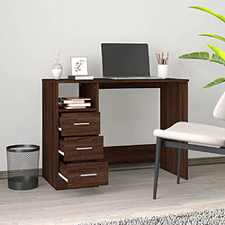 Avis Maison Chic Bureau solide,Table de travail,Bureau d'ordinateur avec tiroirs Chêne marron 102x50x76 cm Bois d'ingénierie -GKD11215