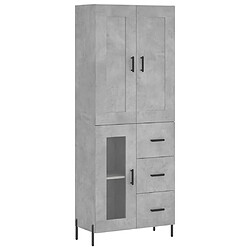 Maison Chic Buffet,Meuble de Rangement,commode pour salon,Cuisine Gris béton 69,5x34x180 cm Bois d'ingénierie -MN33092