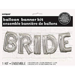 Unique Party Levier Noir Feuille d'argent mariée Mariage Lettre Ballon Bannière kit