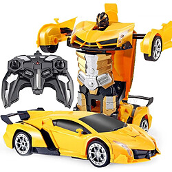 Chrono Voiture de Jouet Robot Déformée, 2 en 1 Voiture Télécommandée Transformers, Voiture Robot Jouets pour garçons de 5 à 12 Ans Déformation Télécommandée Voiture(Jaune)