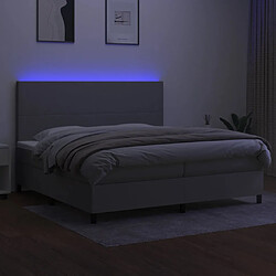 Avis vidaXL Sommier à lattes de lit et matelas et LED Gris clair 200x200 cm