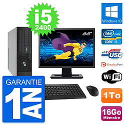 PC Fujitsu E910 DT Ecran 22" Intel i5-2400 RAM 16Go Disque 1To Windows 10 Wifi - Occasion