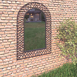 vidaXL Miroir mural de jardin Voûtée 50 x 80 cm Noir 