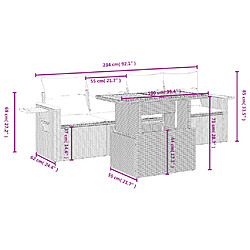 Avis vidaXL Salon de jardin avec coussins 5 pcs beige résine tressée