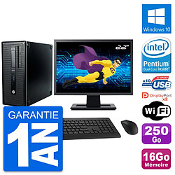 PC Tour HP 600 G1 Ecran 22" Intel G3220 RAM 16Go Disque 250Go Windows 10 Wifi · Occasion 