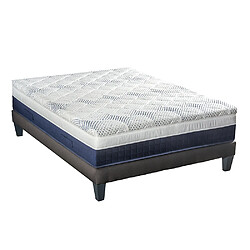 Bellecour Ensemble Castellane Ensemble CASTELLANE 160x200 cm | Matelas Mémoire de forme + Sommier Bois