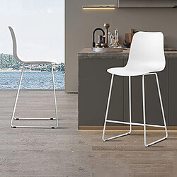 Mes Lot de 2 chaises de bar H65 cm blanc - NORYZ 